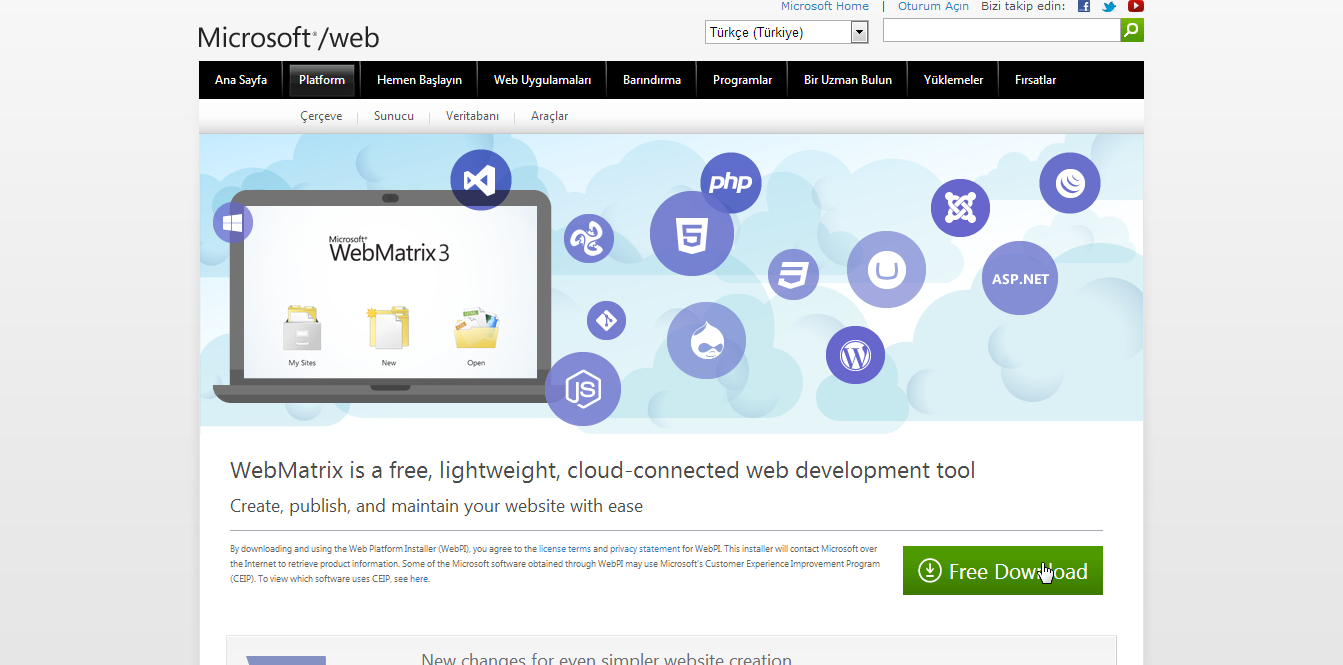 Web matrix sayfası